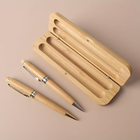 Boîte en bois Logo personnalisé Coffret cadeau stylo Boîte à stylo en bambou de luxe en bois Ensemble de stylo en bois écologique Boîte à stylo Boîte de rangement en bois