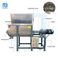 Mélangeur automatique pneumatique à moteur AC pour poudres, mélangeur à ruban sec industriel en acier inoxydable pour produits chimiques et détergents de qualité alimentaire