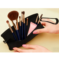 Pochette à maquillage en silicone, porte-pinceaux portable, sac de voyage cosmétique, pochette zippée polyvalente