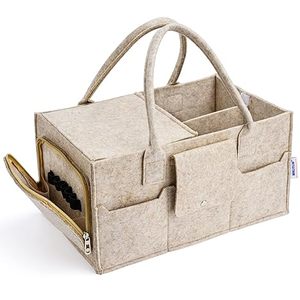 Cesta para Recién <span class=keywords><strong>Nacido</strong></span> Essentials Neutral Gift Shower Registro Debe Tener Organizador de Coche Pañales Grandes para Bebé Caddy Organizador - Product Image 1