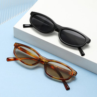 Lunettes de soleil UNOC Fashion noires, petites, vintage, de créateur, tendance, élégantes, de luxe, monture ovale, personnalisables 2026