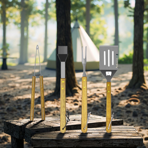 <span class=keywords><strong>Klear</strong></span> ชุดอุปกรณ์ย่างไม้3-5ชิ้นสำหรับปิ้งย่างกลางแจ้งตั้งแคมป์ชุดเครื่องมือย่างบาร์บีคิวทนความร้อนทำความสะอาดได้ง่ายสำหรับย่าง - Product Image 2