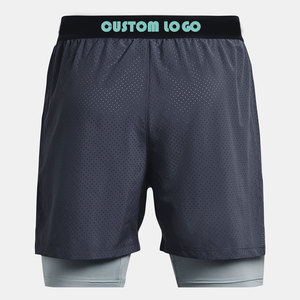 Logotipo personalizado en la cintura Bolsillos de poliéster Split Hem Pour Hommes Sports Active Mens <span class=keywords><strong>Workout</strong></span> Gym Athletic Shorts para hombres - Product Image 2