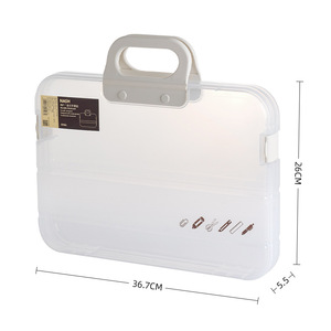 Sdlp Document <b>Storage</b> <b>Box</b> Transparent Coffee 10-20L Office Organizer With Handle For <b>Files</b> And Papers - Product Image 4