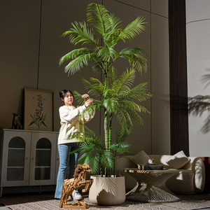 Tanaman Palem Areca Buatan Ramah Lingkungan Dekorasi Rumah Tanaman Palem Buatan Batang Panjang Besar Tanaman Hijau Bunga Matahari - Product Image 6