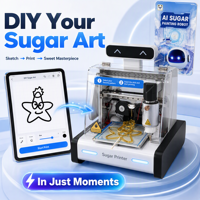 Mesin Pencetak Permen Panda-3D Otomatis, Robot Lukis Gula Baru, Mesin Pencetak Makanan Komersial, AI, Bisnis Ritel, Printer Permen 220V, Layar Sentuh
