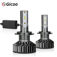 Gicoo F2 Nuevo Faro LED de 12V H7/H8/H9/H11/HB3/HB4/H4 para Auto, 60W 12000LM 6000K, Luz Antiniebla Turbo, Ajuste Universal