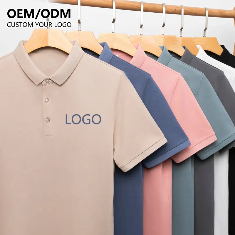 OEM all'ingrosso manica corta pianura polo da golf di alta qualità ricamo personalizzato Logo polo da uomo 100% cotone t-shirt polo