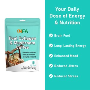 ODM OEM Fuel Collagen Mushroom Coffee Powder with Carbohydrate Fiber <b>Protein</b> Reduce Joint Aches And Stiffness Redured Stress - Product Image 2