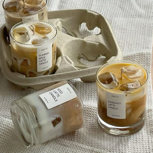 Bougie parfumée AIKUN au parfum de latte glacé, bougie en cire de soja, aromathérapie, pot en verre, bougie parfumée pour la maison et la cuisine - Product Image 1