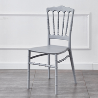Chaises en polypropylène, chaises en plastique PP, chaises Napoléon pour mariage, banquet, chaise en plastique dorée et blanche