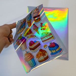Holographic Waterproof PET Sticker <b>A4</b> Rectangular UV <b>Printing</b> Glossy Self Adhesive Label <b>for</b> Inkjet Printer Gift & Craft - Product Image 4