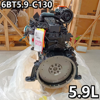 Ensemble moteur diesel refroidi par eau à démarrage électrique avec pompe DCEC 5.9L 6BT 97KW pour la construction Cummins