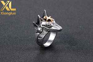 Fashion Egyptian God Anubis Gold Ankh Cross Stainless Steel <b>Finger</b> <b>Rings</b> Window Beaker <b>Rings</b> Jewelry for Men Boys - Product Image 6