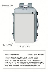 Custom Logo High Quality Large Capacity <b>Compression</b> Expandable Black Storage <b>Bag</b> Business Computer Laptop Backpack for Travel - Product Image 2