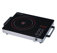Cuisinière infrarouge électrique 280*360 2200W Double anneau noir cristal plaque bouton contrôle National cuisinière à Induction infrarouge