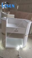 Meubles de bureau Kisen, petite table de réception blanche et noire pour dentiste, avec éclairage LED 110V 220V, pour utilisation en salon de beauté