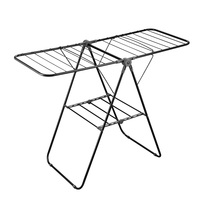 Séchoir à linge pliable traditionnel à double niveau en métal pour balcon et salle de bain