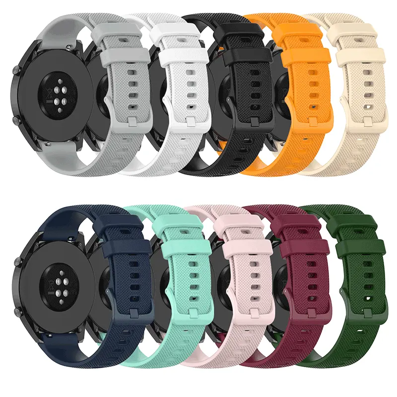 Qiman 20/22mm Silicone Watch Band Strap For HUAWEI watch GT/GT2/GT 2E/Honor Magic Silicone Replacement Watch Bracelet