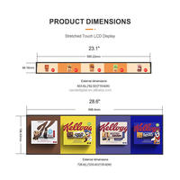 Écran LCD ultra-lumineux pour étagère, écran TFT LCD grand format pour centres commerciaux et vitrines