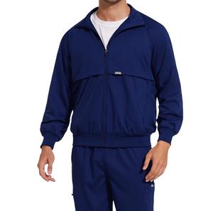 Chaqueta Médica para Hombre, Color Verde Azulado, Manga Larga, Tejido de Poliéster, Uniforme de Hospital con Cierre Frontal y Bolsillos Laterales para Uso Médico - Product Image 2