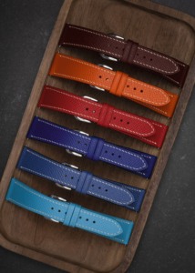 Buena elección correa de reloj de becerro de Epsom delgada de moda con forma de rectángulo de extremo curvo para relojes de buceo exportación a granel en Vietnam - Product Image 5