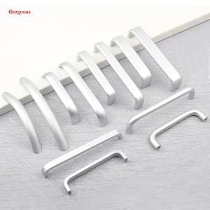 Poignée de tiroir Boutons argentés Noir Aluminium bon marché Carton de Chine Moderne Poignée de cuisine Poignée et bouton de meuble Accepté OEM - Product Image 2