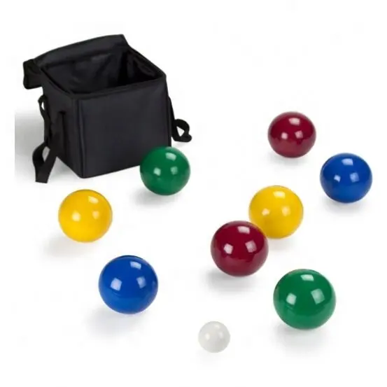 Play Platoon Bocce Ball Set Resin with 8 Premium Bocce Balls, Pallino, Carry Bag & Measuring Rope