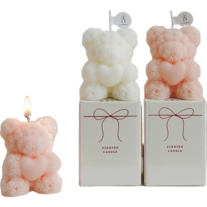 Sáng Tạo gấu nến cho ngày Valentine Cảm giác hình dạng sendings Rose Bear hương liệu nến với món quà Tanabata - Product Image 6