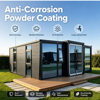 Cuisine intégrée pour maison préfabriquée de 20 pieds avec moustiquaires, finition grain de bois, pour gîte en vignoble, rural et durable