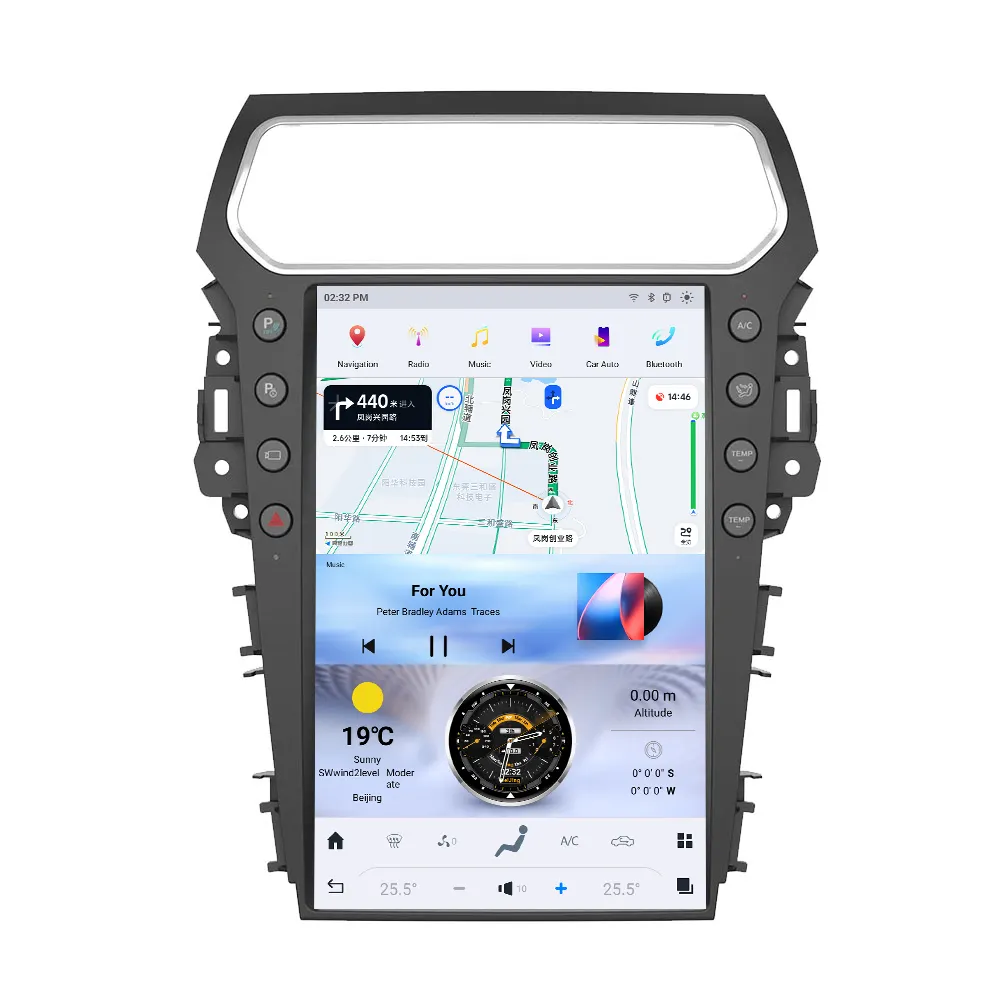 14,4 экран в стиле Android 13 Tesla для Ford Explorer S1 2011-2019 автомобильное радио автомобильный мультимедийный плеер GPS навигация Qualcomm автомобиль