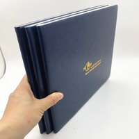 Carpeta de Cuero PU Azul Marino de Alta Calidad para Documentos A4, Funda para Certificados y Diplomas para Graduaciones y Ceremonias Escolares