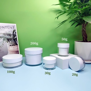 Custom 100g 20g 30g 50g Double Wall Acrylic PET <b>Plastic</b> Cosmetic Pot Skin Care Empty Cream <b>Jar</b> - Product Image 1