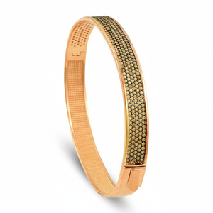 Rose Gold P. 925K Sterling Silver Micro Pave Champagne Color <b>Bangle</b> <b>Bracelet</b> - Product Image 2