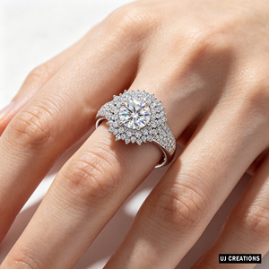 Custom <b>Silver</b>/10K/14K/18K <b>Solid</b> Gold 2.00 Carat VVS-VS Quality Round Lab Grown Brilliant Cut Diamond engagement Ring - Product Image 3
