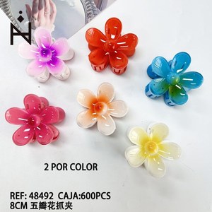 Fermaglio per capelli a forma di fiore a cinque petali da 8 cm per donna - Product Image 1