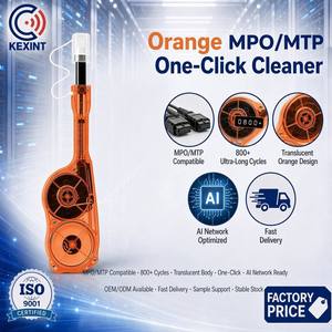 KEXINT Lápiz Limpiador de Fibra Óptica MPO MTP, Más de 800 Ciclos para 8/12/24 Fibras, Limpiador de Alta Precisión con un Solo Clic para Centros de Datos de IA, Naranja - Product Image 1