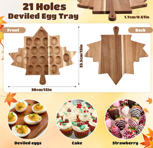 การระเบิด21หลุมผู้ถือภาชนะถาดไข่ deviled ใบเมเปิ้ลจานไข่ deviled สำหรับเคาน์เตอร์วันหยุด - Product Image 2