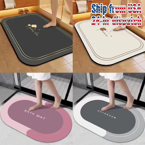 Tapis de bain antidérapant moderne en diatomite, séchage rapide, absorbant, fabriqué à la machine, tapis de sol rectangulaire pour douche et entrée - Product Image 2
