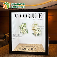 Boîte de photomaton personnalisée pour mariage et événements, en PVC, pliable, éclairage LED RGB à 360 degrés, style Vogue
