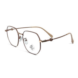 Monture de lunettes géométrique en métal 31296, protection anti-lumière bleue, unisexe, monture complète, verres plats, origine Taizhou - Product Image 1