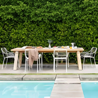 Ensemble table et chaises d'extérieur design nordique pour cour, balcon, terrasse, hôtel, gîte, mobilier de loisirs extérieur