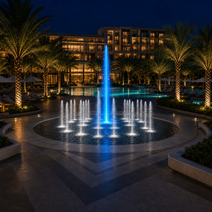 <span class=keywords><strong>Fuente</strong></span> <span class=keywords><strong>de</strong></span> Agua para Piscina <span class=keywords><strong>de</strong></span> Acero Inoxidable con 25 Boquillas, LED DMX512 RGB, Láser, Decoración Acuática para Exteriores - Product Image 2