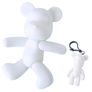 Llavero de Resina Creativo DIY Más Vendido, Figuras de Osos y Conejos de Dibujos Animados, Patrón de Pintura Animal, Disponible al por Mayor - Product Image 1