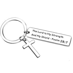 Llavero de Acero Inoxidable, Llavero Metálico con Cruz Bíblica, Amuleto de Oración y Bautismo para Niños, un Regalo del Niño Jesús - Product Image 3