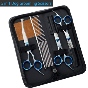 Custom Logo Stainless Steel Pet Grooming <b>Scissors</b> Kit Curved & Straight Shears for <b>Dog</b> Thinning - Product Image 6
