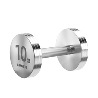 Haltères de luxe en acier massif finition miroir argenté, poids fixe, paire d'haltères pour femmes et hommes, entraînement fitness