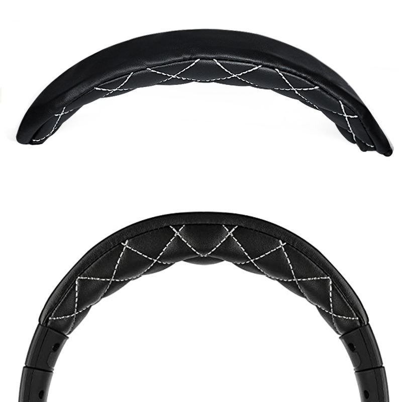 1pcs Protein leather-Black Embroidery Headband Pad