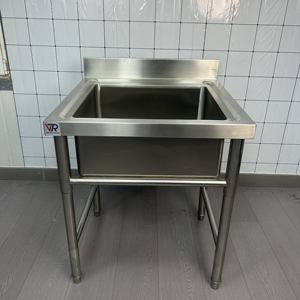 Fregadero individual de preparación de cocina de acero inoxidable personalizado VICTORY KITCHEN para hoteles, restaurantes y suministros de laboratorios - Product Image 2