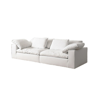 Canapé modulaire moderne en forme de nuage, assise profonde, revêtement en lin, canapé sectionnel pour salon, canapé en boîte pour appartement